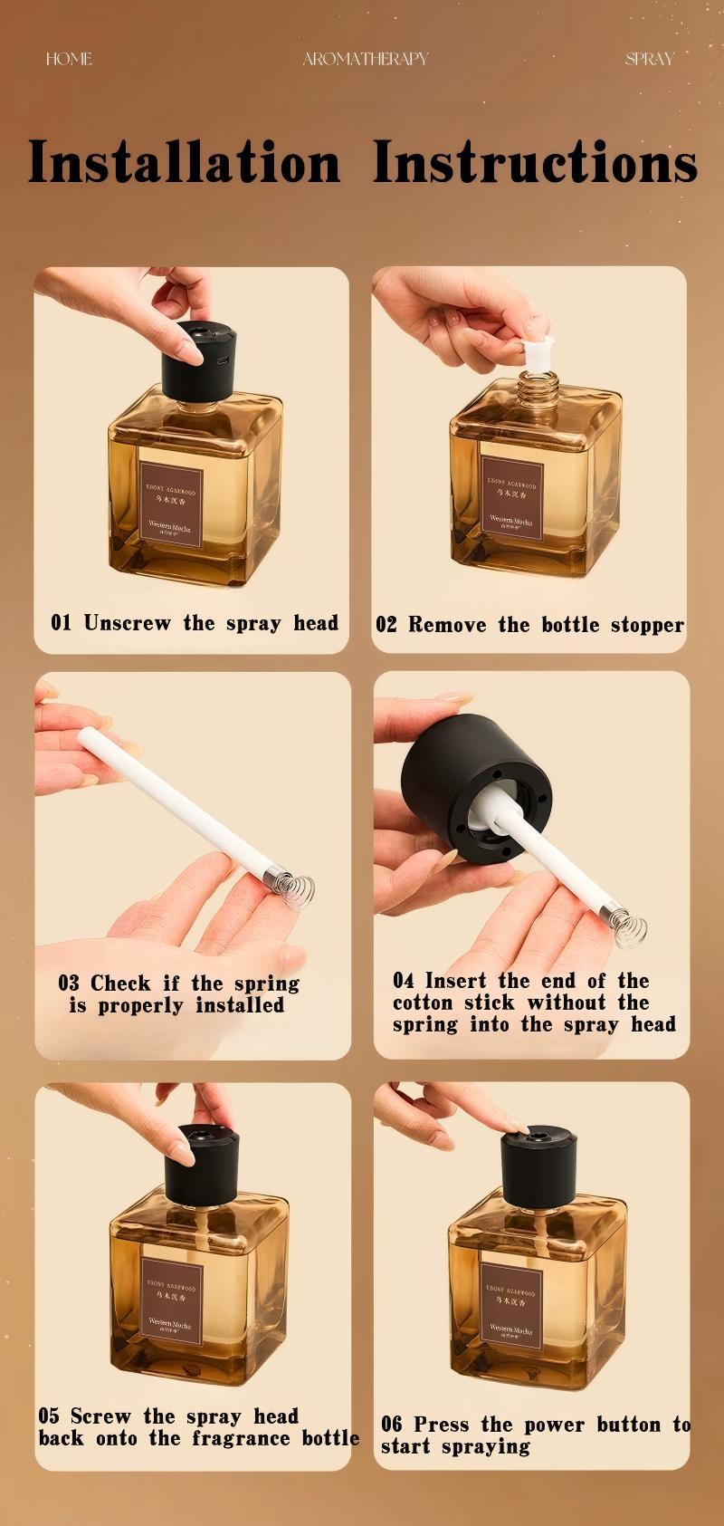 (16.91Oz) 500ml Automatic Spray Aromatherapy Value Large Capacity Aromatherapy Bedroom Room Living Room, Elegant Smoke-Free Aromatherapy for Bedrooms, Living Rooms and Bathrooms | Excellent Home Decoration Gifts, diffuser Long Lasting Diffuser