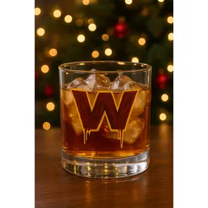 Monogram “W” Whiskey Glass | Initial Rocks Glass | Personalized Style Bourbon Glass | Minimalist Barware Gift