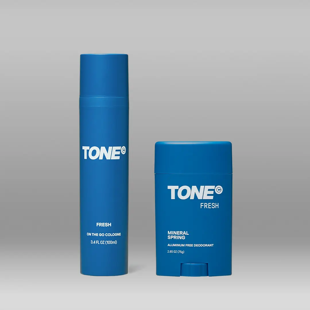 TONE 2-Piece Fragrance Set with Travel Size On-The-Go Cologne (3.4 fl oz) & Aluminum-Free Mineral Spring Deodorant (2.6 oz) for All-Day Freshness, Beauty Products, Fragrance Sets, 100Ml, Deodorant + Cologne, Body, Fragrances