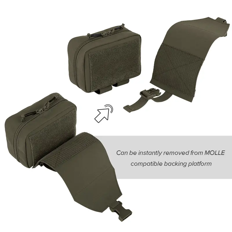 KRYDEX Detachable Rip-Away Tactical IFAK Pouch - 7.5x5.5x2 Inches Upgraded Composite Nylon, MOLLE-Compatible, Belt/Chest-Mountable, Interior Slot, Survival Gear and Supplies for Sports & Outdoor, Truck