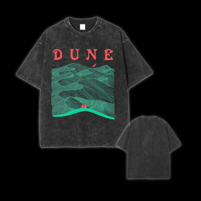 Women's Retro Washed Landscape Printed T-Shirt, Soft Basic Loose Fit Tee for Everyday Casual Wear, Shortsleeve, Round Neck, Essential, Clothes, Piece, Crew Neck, Durable Edging, Party, Flat, Street Style