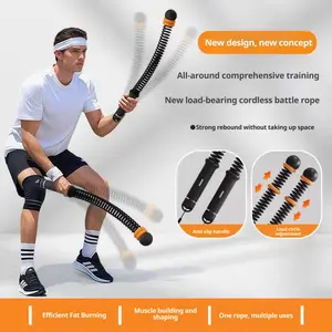 Cordless Spring Battle Rope for Arm Muscle Training | Portable Fitness Gear for Men & Women | FREE Random Color Wrist Guards