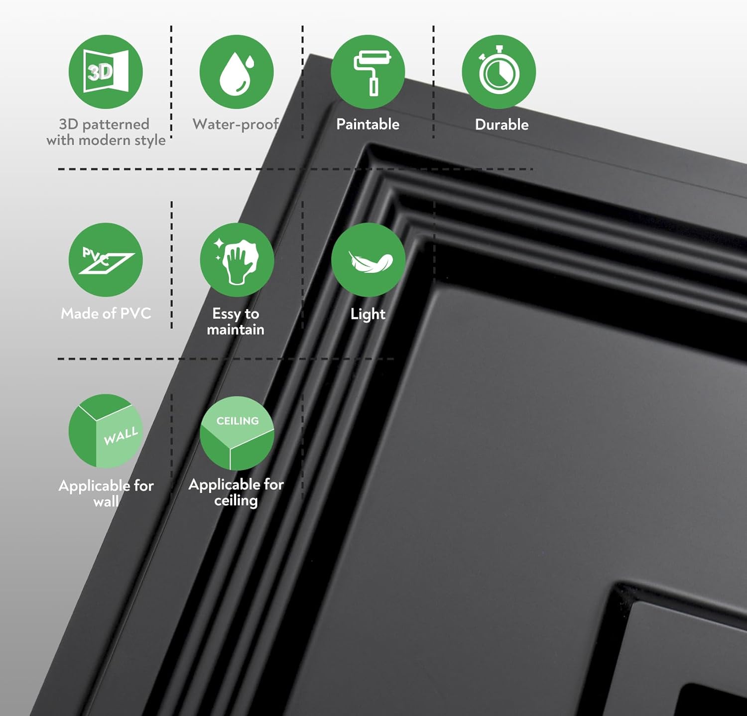 STICKGOO 12Pcs Drop Ceiling Tiles, PVC Panels Plastic Ceiling Tiles Waterproof Reusable, Baroque Decorative Ceiling Tiles for Home, Venetian Plaster STICKGOO 12Pcs Drop Ceiling Tiles, PVC Panels Plastic Ceiling Tiles Waterproof Reusable, Baroque Decorative Ceiling Tiles for Home, Venetian Plaster