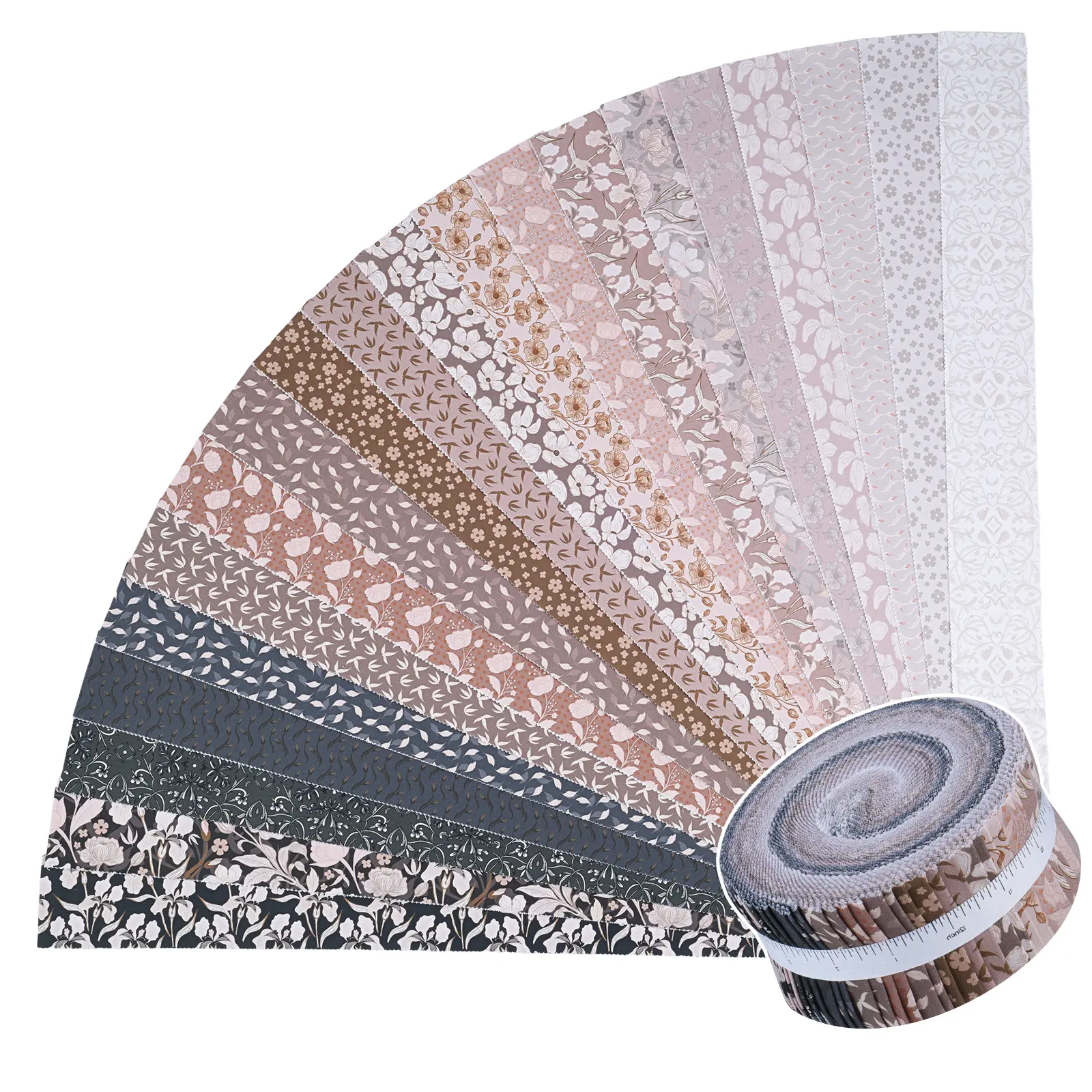 ShinyStitch Precut Fabric Strips Roll Strips Bundle, 40 Pieces Precut Fabric Strips 2.5" x 44", Soft Premium Cotton Quilting Fabric for Patchwork, Quilt Making, Hand Sewing Projects, DIY Crafts, Blanket & Handmade Sewing Supplies, Fall Dusk