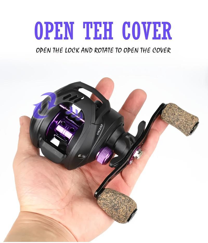 [W] [Aluminum Baitcasting Reel] VN Series Aluminum Baitcasting Reel| Ambidextrous, 6.5:1 Gear Ratio, 18LB Max Drag, Black, Polyamide (Nylon) Major Material, for Freshwater Saltwater