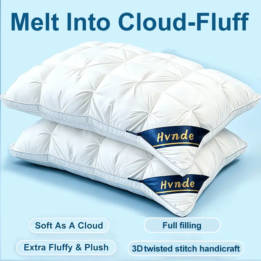 【Hvnde】2pcs/4pcs Hotel Collection Bed Pillows,Original Soft Down Alternative Pillow for Sleeping - Soft Support for Back, Stomach or Side Sleepers,White,Gray,Pink