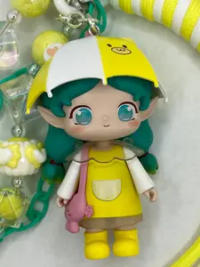 Keychain Cluster - Yellow and Teal Elf Girl