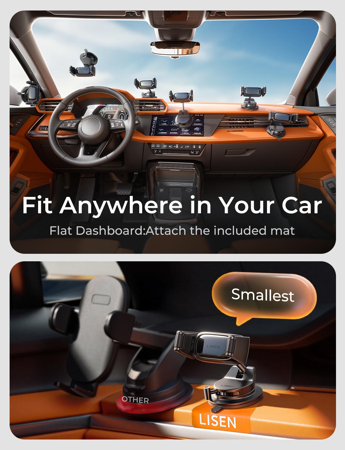 LISEN auto-adjusting phone holder 360-Degree Rotating Phone Mount (upgraded clip for easy attachment and removal), Suitable For 4-7 inch Smartphones Such as iPhone, Samsung, Google, and Nokia LISEN auto-adjusting phone holder 360-Degree Rotating Phone Mount (upgraded clip for easy attachment and removal), Suitable For 4-7 inch Smartphones Such as iPhone, Samsung, Google, and Nokia