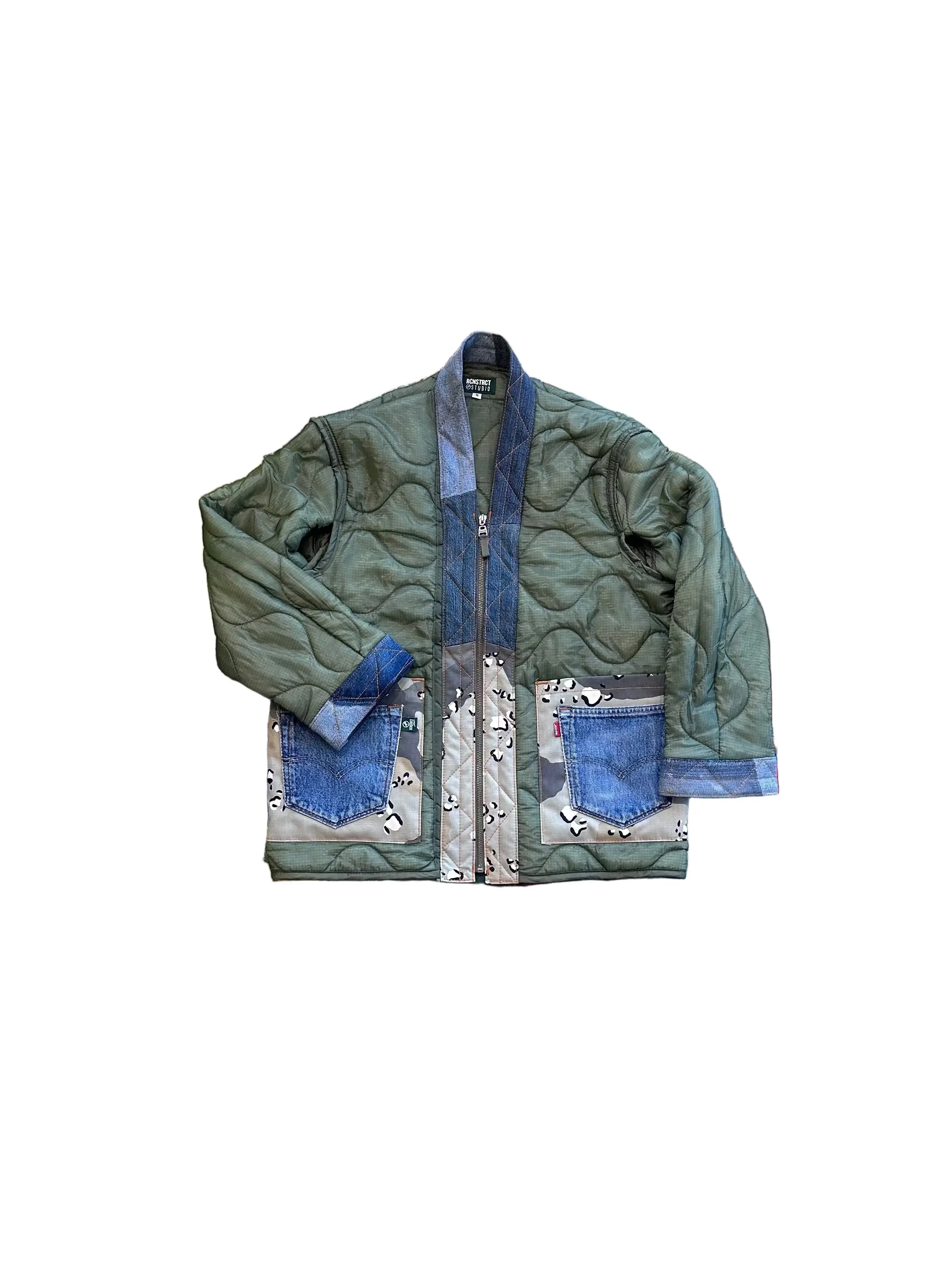 Choco Chip Camo Shell Zip Up Kimono