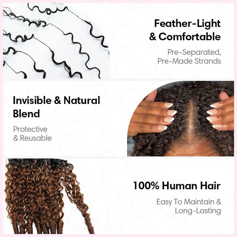 QVR  #P4/27 Burmese Curly Feather Crochet Hair Highlight Seamless  Machine Made Human Hair Miracle Knots Boho Braids