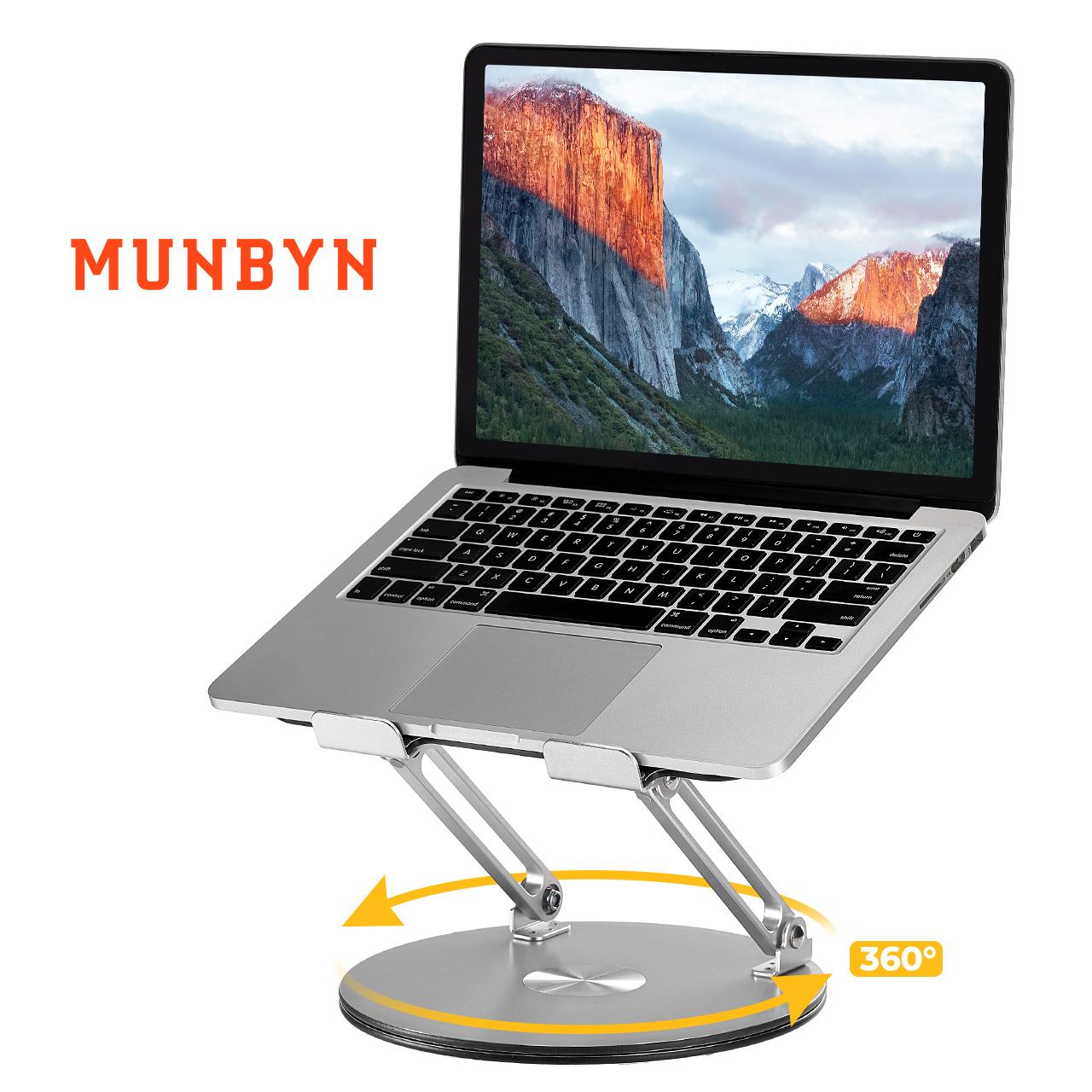 【MUNBYN 360° Rotating Laptop Stand】Adjustable Foldable Aluminum Laptop Stand, 2-in-1 Multifunctional Laptop Stand Hub for Gaming laptop & Mobile stand,Gray 【MUNBYN 360° Rotating Laptop Stand】Adjustable Foldable Aluminum Laptop Stand, 2-in-1 Multifunctional Laptop Stand Hub for Gaming laptop & Mobile stand,Gray