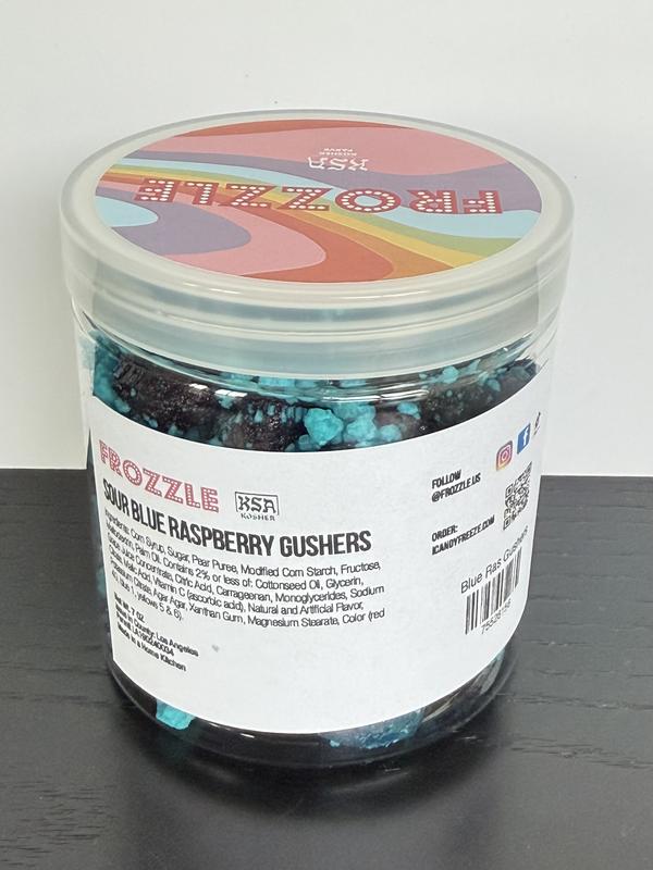 Sour Blue Raspberry Gushers - Bold Tart & Sweet Candy Treat - Kosher Parve - 7 OZ Jar - Perfect for Unique Snacking Experience trending sour blue gushers trending candy