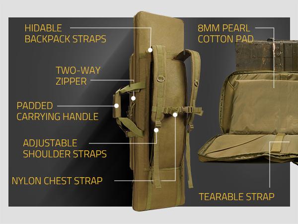 [Spring Savings] CV Sport Long Soft Tactical Range Case | 2-Way Carry (Backpack/Handheld) + Molle System | Hunting/Camping Essential️‍️‍