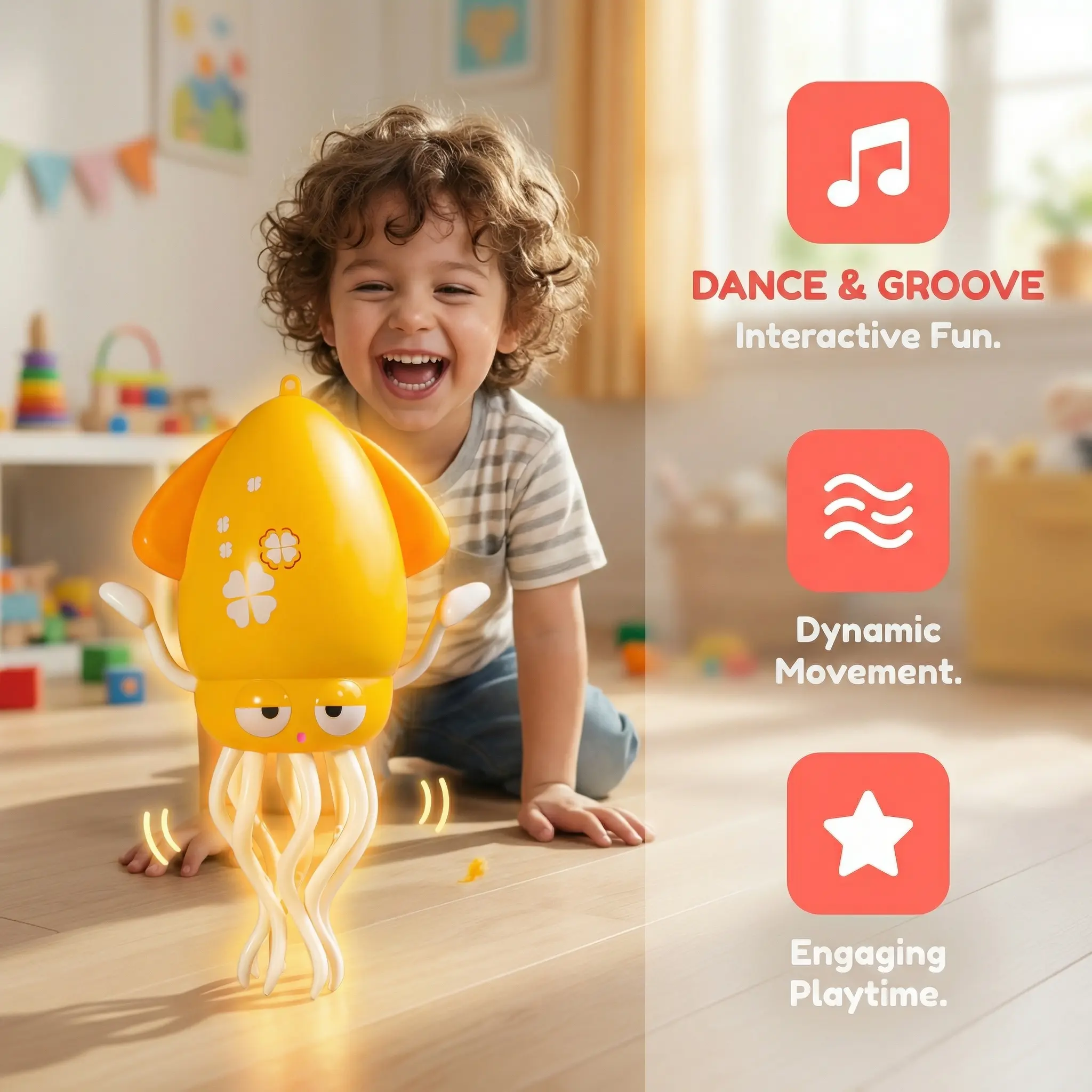 Led Electron Jump Dancing Electric Octopus, Automatic Jumping Squid – Funny Prank Toy ...