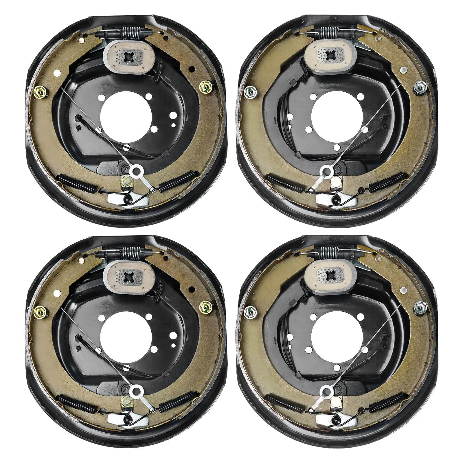 【Summerfinds】VEVOR Electric Trailer Brake Assembly,12" x 2"2 Pairs Self-Adjusting Electric Brakes Kit for 7000 lbs Axle5-Hole MountingBacking Plates for Braking System Part Replacement (2 Right + 2 Left)