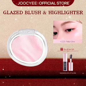 JOOCYEE Glazed Blush, Aura Shimmer Blush Powder, Long-Lasting, Sparkle, Fine Glitter, Multi-Use Blush Highlighter Eyeshadow, Beginner Friendly, Party, Prom, Rush Ready, Valentines Day Gift, New Year