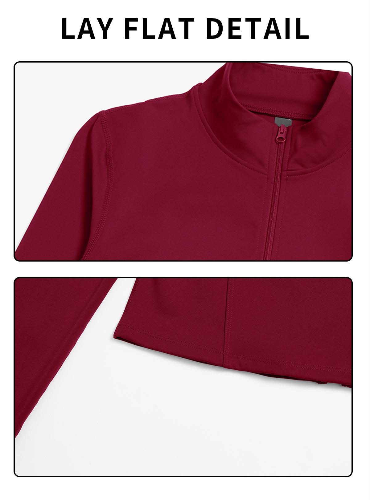 MFVIM Autumn Winter Stand Collar Jacket Zipper Windproof Versatile Warm Top Fitness Running Fleece Lined Sports Coat Women Workout Clothes