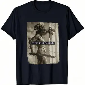 Medusa Feminist T-Shirt - Women's Empowerment Tee, Trendy Mythology Inspired Graphic Shirt