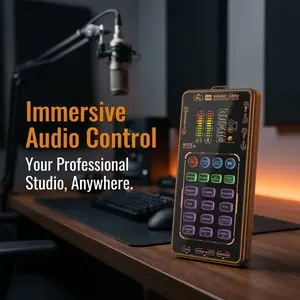 X55 Pro Compact Digital Sound Card Set - Portable Handheld Audio Interface Kit with Microphone, Type-C & iPhone Compatible Streaming Device