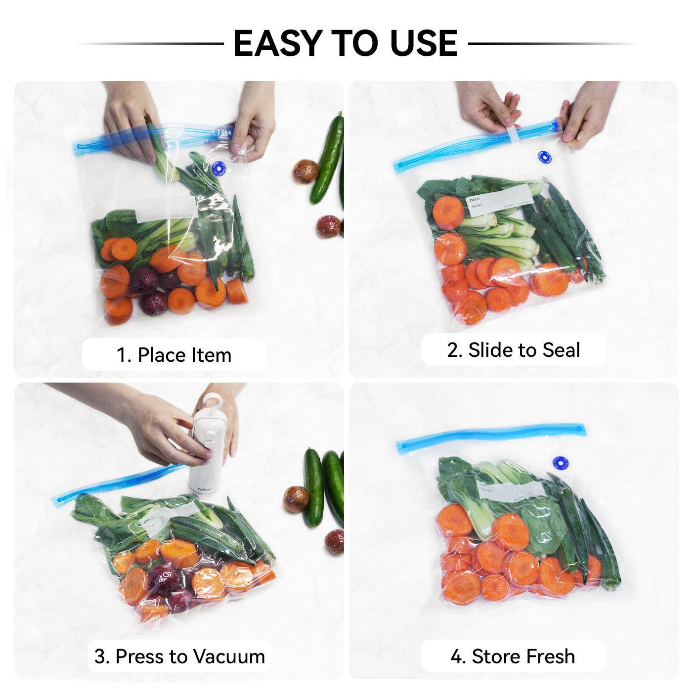 TAKOO Cordless Handheld Vacuum Sealer Kit, 3-in-1 Food Saver for Bags, Mason Jars & Wine Bottles, Seals Snacks & Inflates Balls, with Bonus Reusable Bags