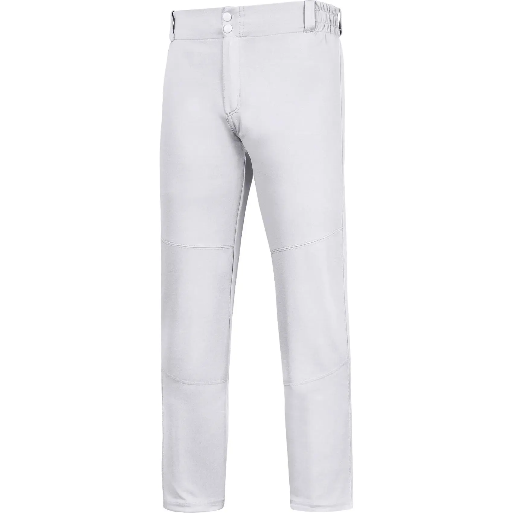 Penveer Youth Baseball Pants, Full Length Open Bottom Boys Baseball Pants with Durable Snap, Softball Pants, T Ball Pants (White) Athletic Wear