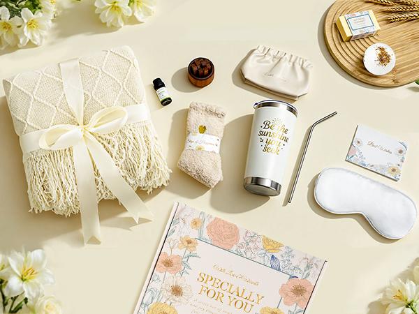 【Valentine‘s Day Gift】Gift Set Thinking of You Gift Basket for women, Spa Care After Surgery Care Package，Inspirational Gifts for Love Mom Her Friend Sister Wife