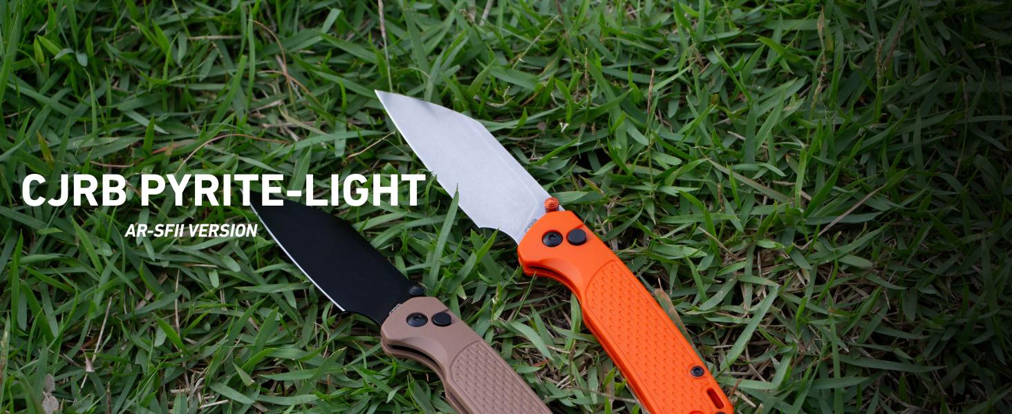 CJRB Pyrite-Light J1945 AR-SFII Steel FRN Handle Pocket Folding Knives for Outdoor, Camping and Daily Tasks CJRB Pyrite-Light J1945 AR-SFII Steel FRN Handle Pocket Folding Knives for Outdoor, Camping and Daily Tasks