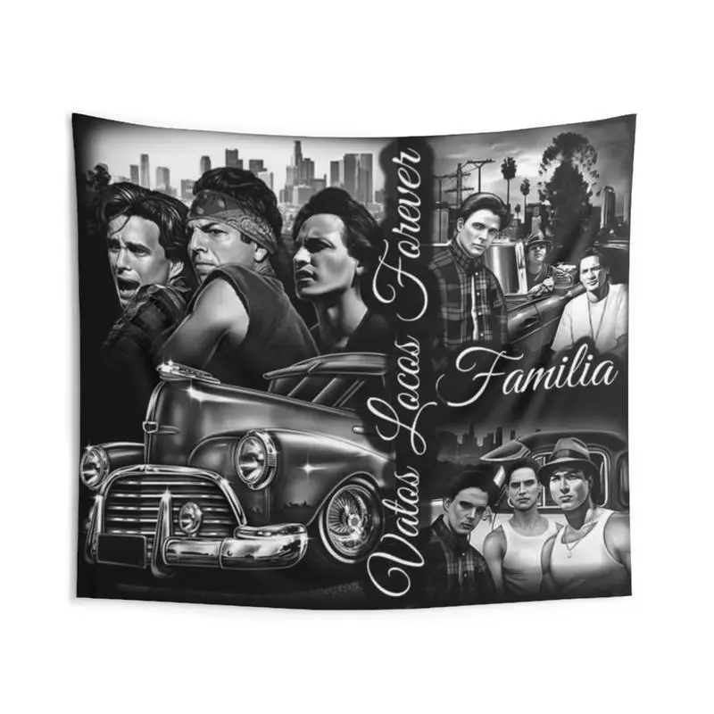 Tapestry  Vatos Locos Tapestry Poster For Decorate Clubs Concerts Bars University Dormitories Living Rooms Bedrooms Tapestry Art Prints Wall Painting Artworks Cotton Decorative Light Linen tiktokshopbacktoschool