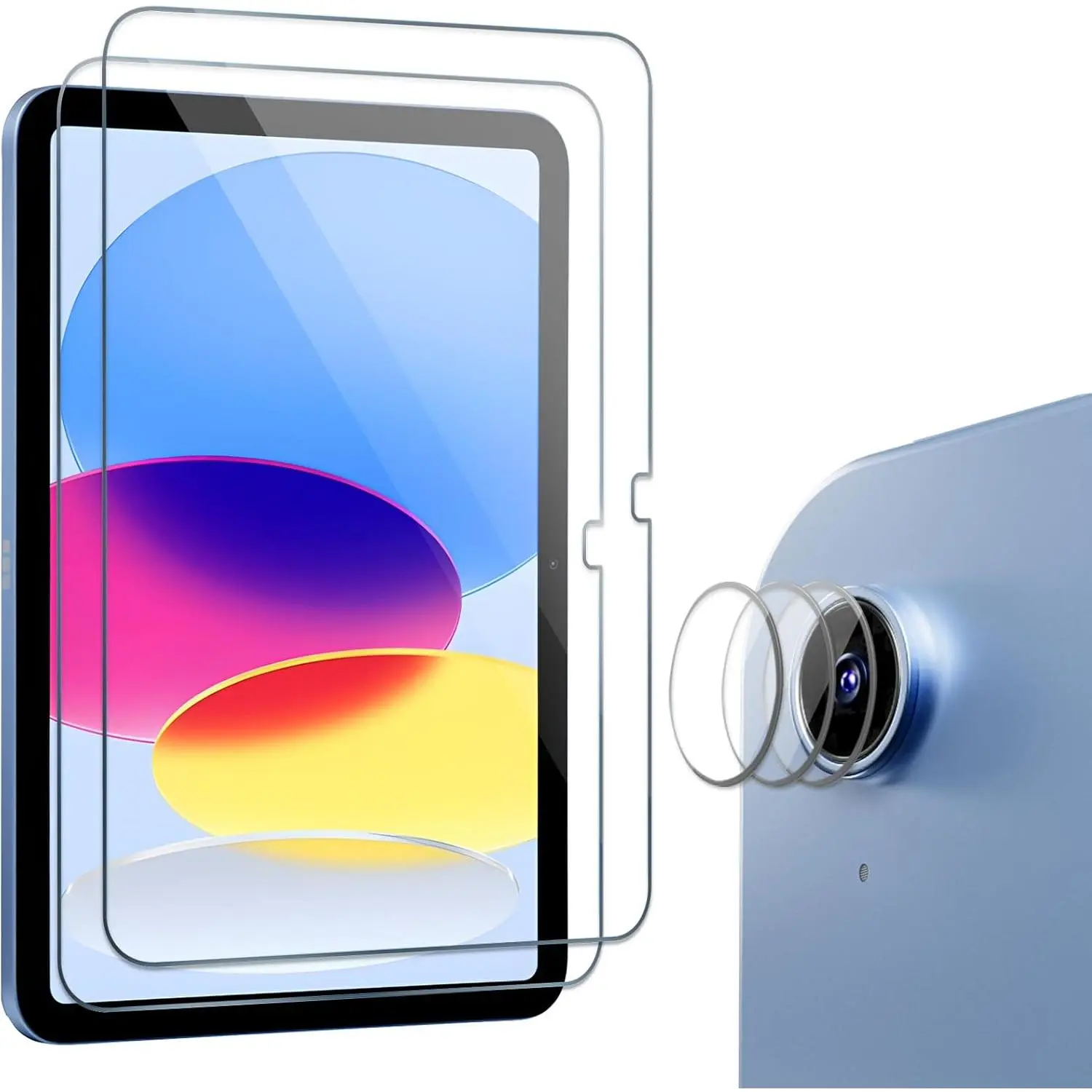 2Pack Tempered Screen Protector for iPad (A16) 11th 2025 / iPad 10th Generation with Camera Lens Protector, Protective Glass Film Guard for iPad 11"/10.9" 2025/2022
