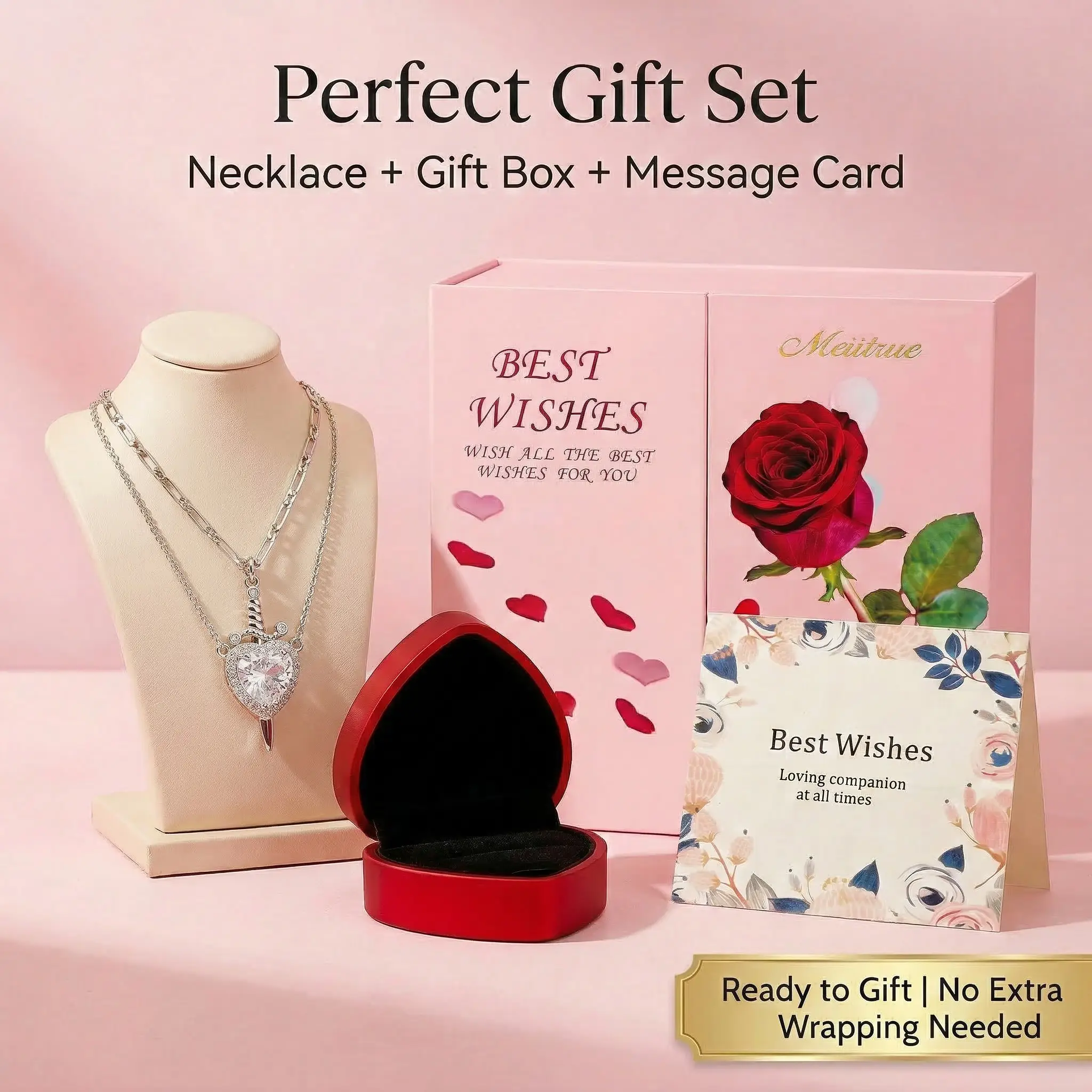 White Heart (Silver) Rose Box Included