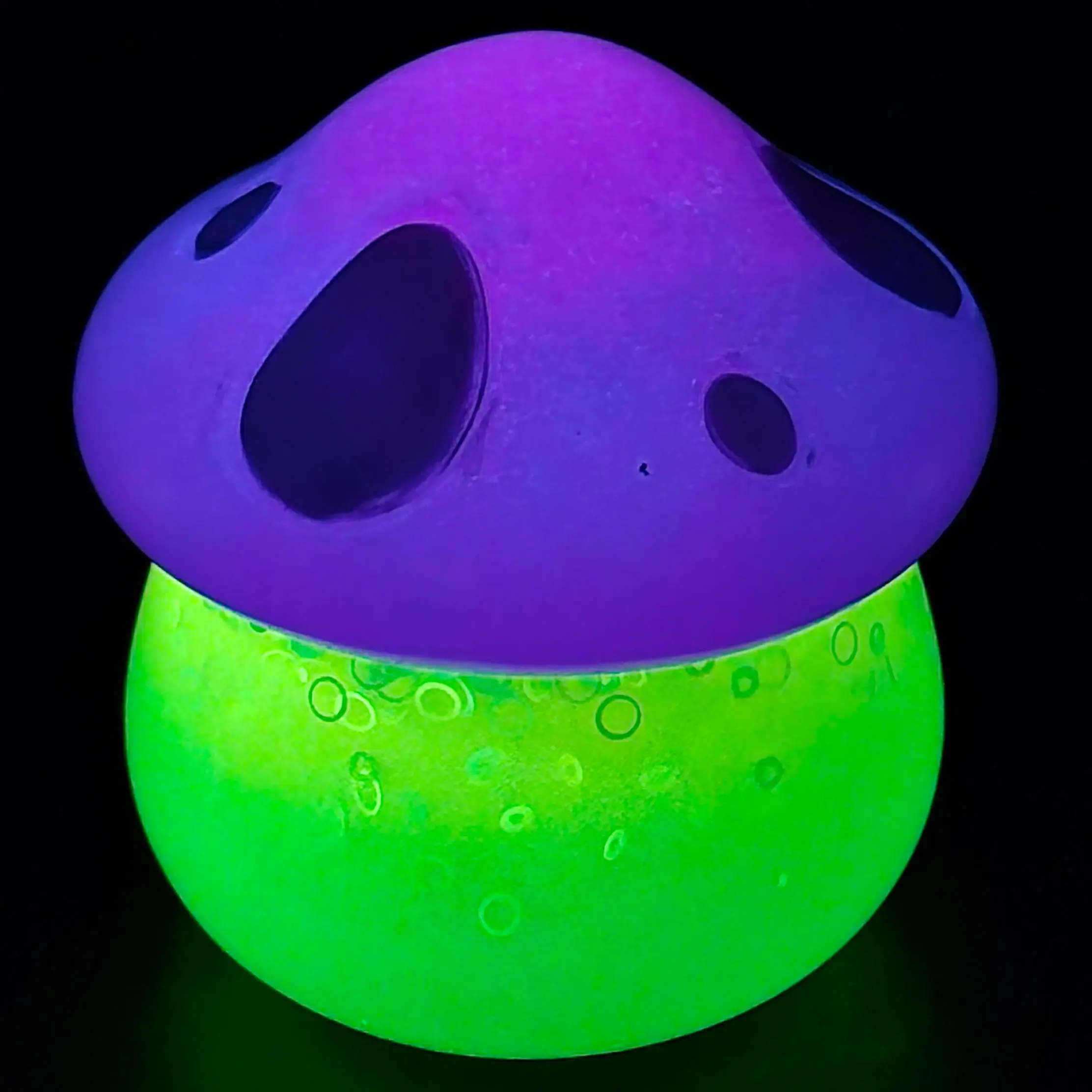 NOCTURNA FUNGI - Mushroom Trinket Box, Glow-in-the-Dark, UV Reactive, Cottagecore Light-Up Storage Bottle, Unique Aesthetic Home Organizer Decor
