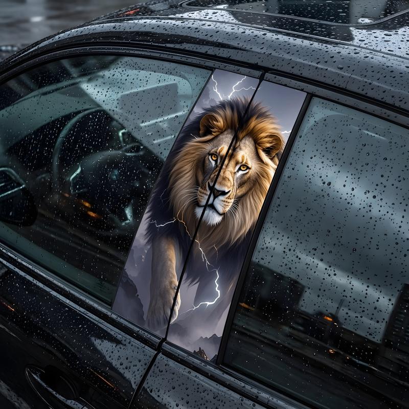 Male Lion Car B-pillar Sticker Vinyl Personalized Creative Waterproof Window Decoration Car Door Trim Sticker Truck Funny Decals
