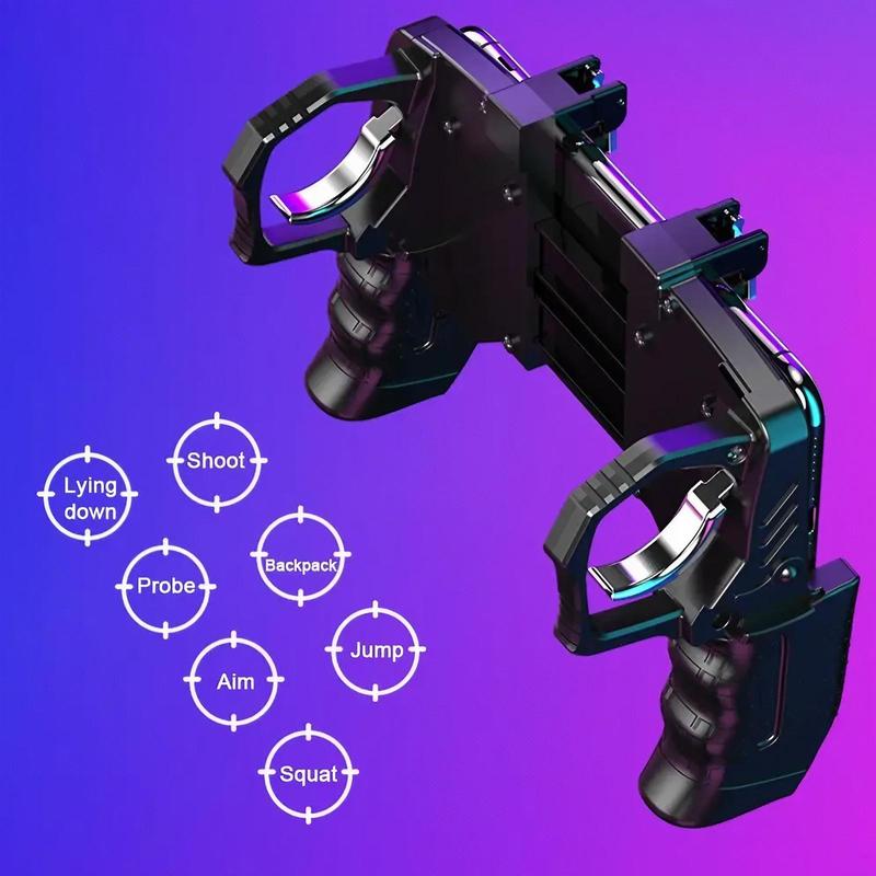 Integrated Mobile Game Controller, Gamepad Trigger for Shooting Games on iPhone and Android Phones, Ergonomic Controller Grip