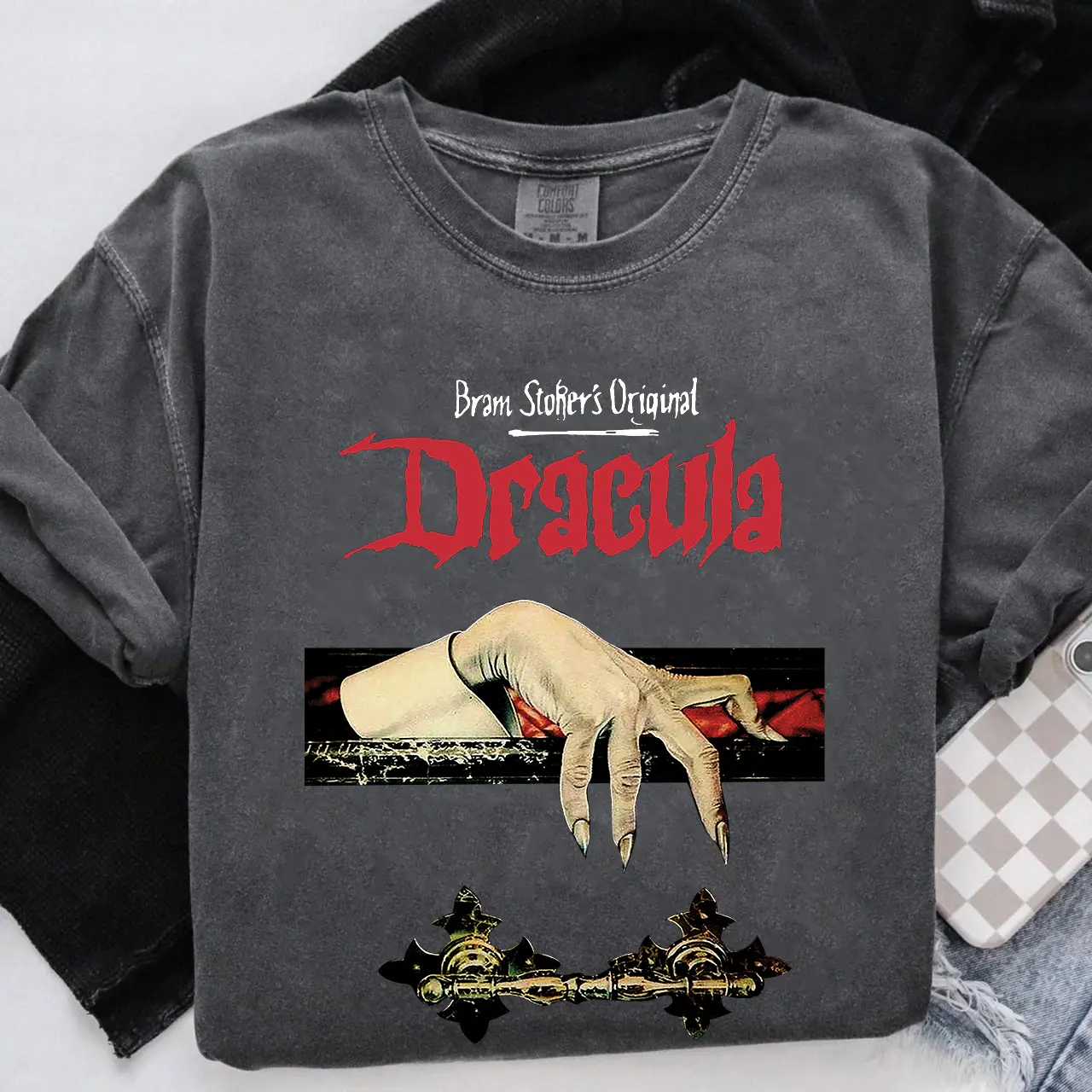 Comfort Colors, Bram Stoker's Original Dracula Tshirt, Cotton Unisex T-Shirt, Crew Neck, Menswear Top, Womenswear Top Underwear Streetwear Lady Basic Casual
