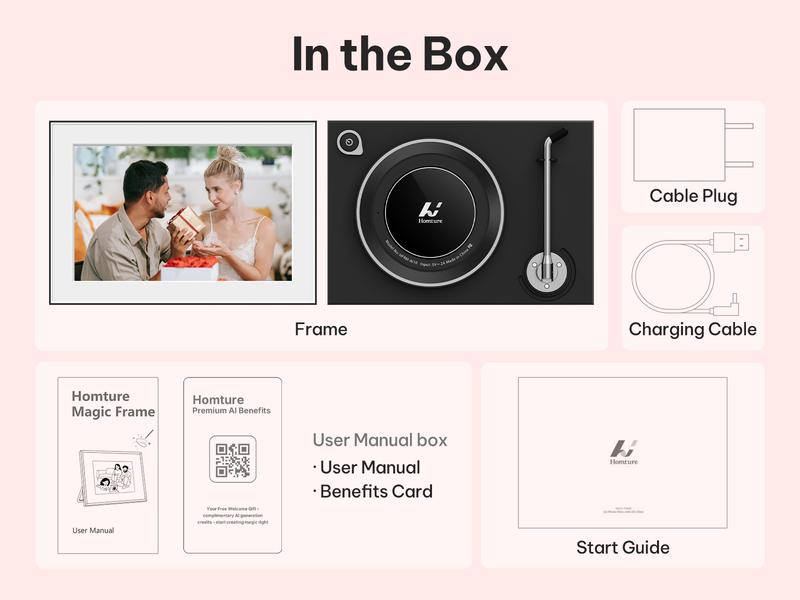Homture Magic Frame - 10.1″ 1080P World's First AI Magic Frame for Old Photo Restoration Unlimited Storage Instant Sharing Decor Full HD 1080P