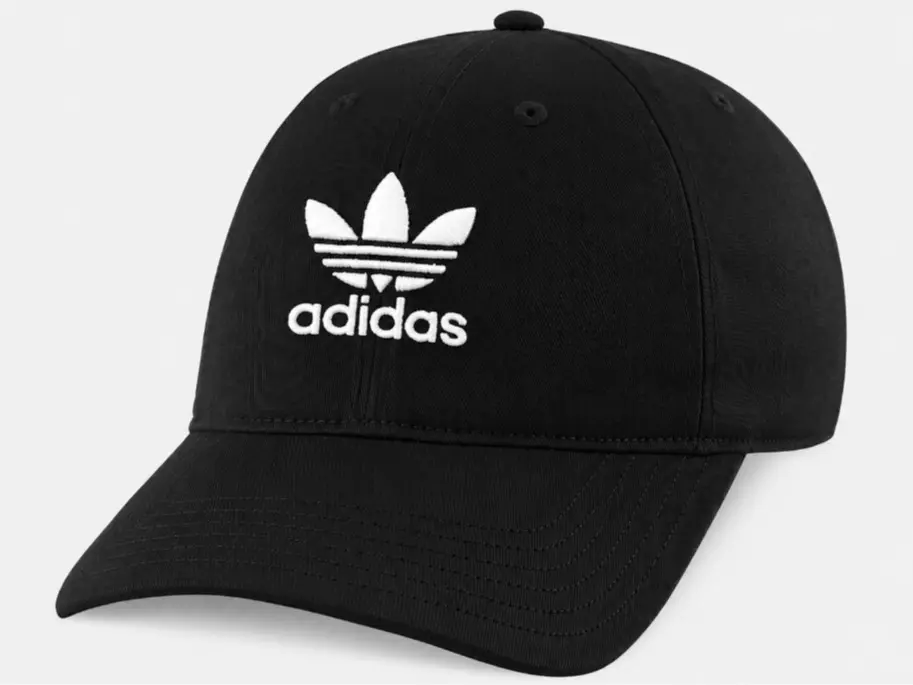 Adidas Black Baseball Hat, White Logo, Adjustable Strap for Men and Women