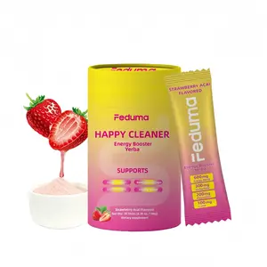 Feduma Happy Cleaner Cutting Drink Mix Berberine Chromium 5-HTP Yerba Mate Magnesium Strawberry Flavor 30 Sticks