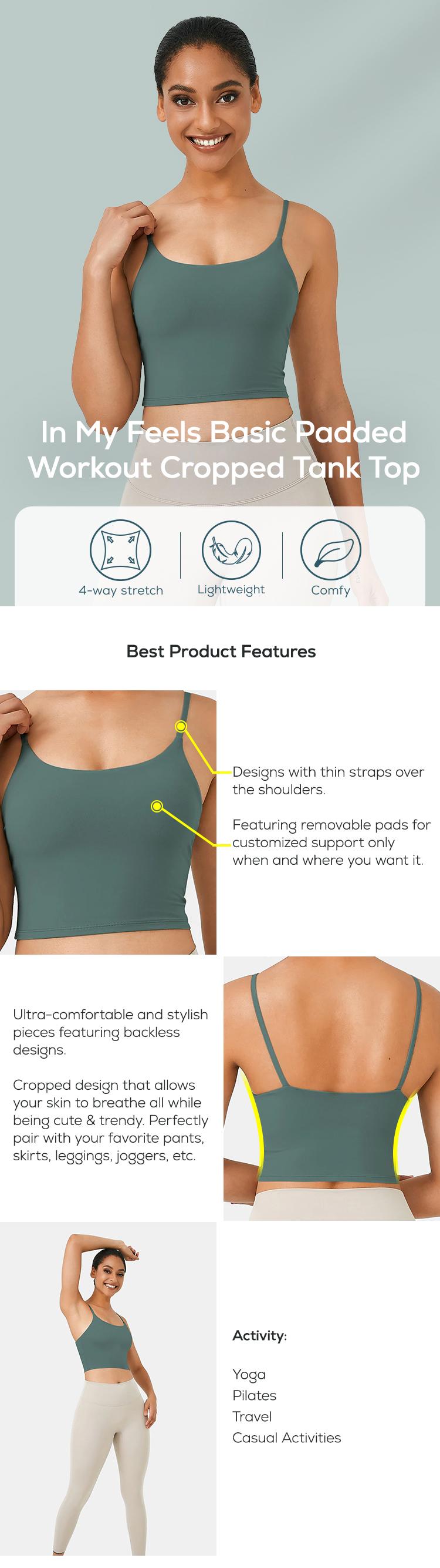 Basic Padded Workout Cropped Tank Top