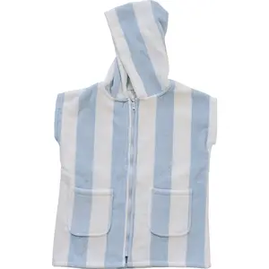 Seaside Stripe Zip-Up Organic Cotton Beach Poncho