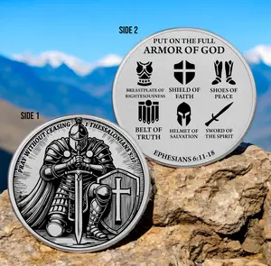 Prayer Warrior Challenge Coin – Full Armor of God Collectible