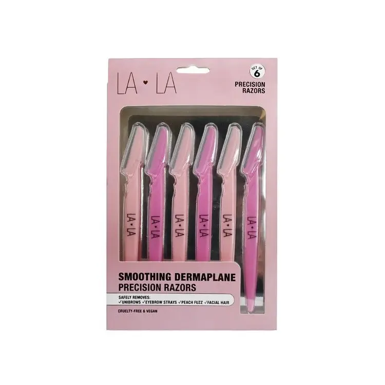 The Crème Shop Lala Precision Razors 6-Pack - Sensitive Women's Shaver, Beauty Tool for Eyebrow Shaping, Facial Grooming, Dermaplaning (Peach Fuzz), Face & Body Hair Removal, Lightweight, Durable, Portable Travel-Friendly, Shaver For Women, Razors For Wom