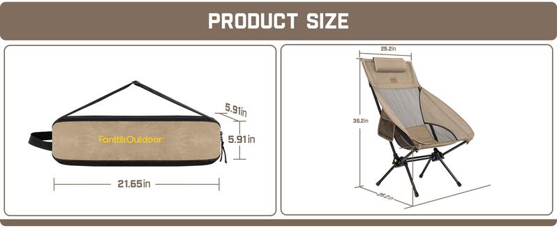 Fanttik Outdoor Zeta L8 Max Rocker Camping Chair, Multi-Angle Adjustable Camping Chair Supports 250 lbs, Portable & Lightweight, Comfort-Driven Design, High Strength Camping Chair