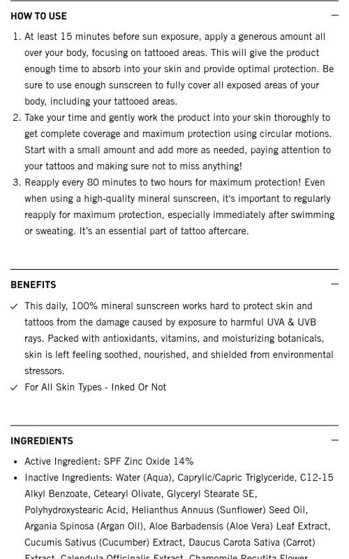 Mad Rabbit Tattoo Sunscreen SPF 30 100mL Tube Mineral Lotion for Tattoo Fade Protection & Moisture Anti-Aging Formula for All Skin Types Sunblock Mesh Uv Protector