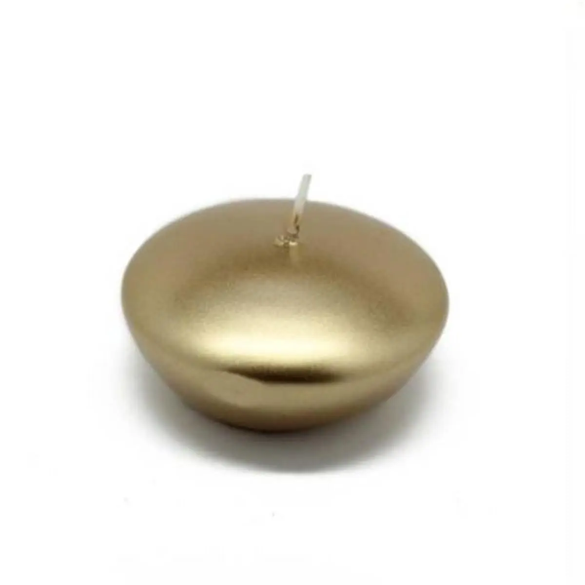 212 MAIN 3 in. Round Floating Candles, Metallic Gold Handpoured Unscented Wax, Long-Burning Set of 12 for Weddings, Water Decor, Camping & Outdoor Lighting, Handpoured Wax, Party