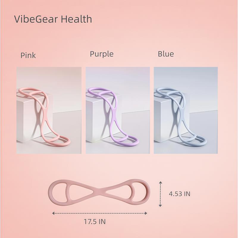 VibeGear Health Resistance Bands Figure 8 Exercise Bands for Women 8 Shaped TPE Material for Arms Chest Expander Yoga Gym Fitness Muscle Training Equipment Stretching Gear 3-in-1 band