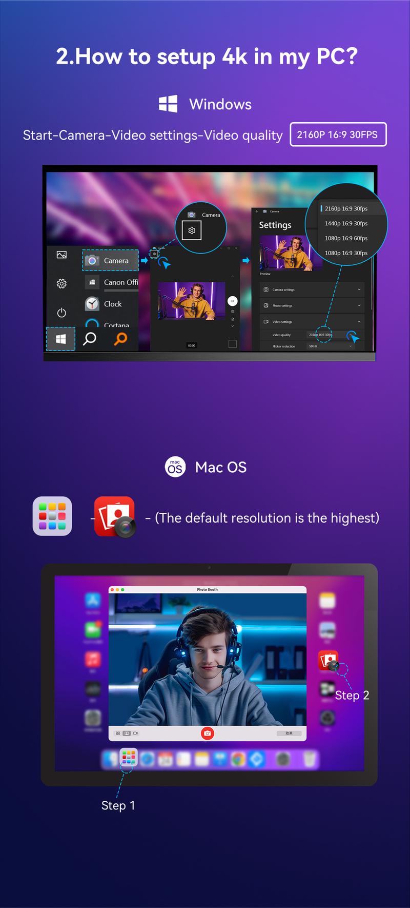 EMEET C950 4K&1080P USB Webcam with Microphone & Physical Privacy Cover, Auto Light Correction FHD Web Cam for Meetings Online Classes Zoom YouTube FathersDayGift Home Office Live Broadcast Equipment, TikTokShopBlackFriday,