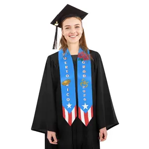 Puerto Rico Amapola Copy Paste Grad Ribbon 91cm Polyester Durability for Class 2026 Favors Caps Certificates Various Used for Graduation Cord Party Decor