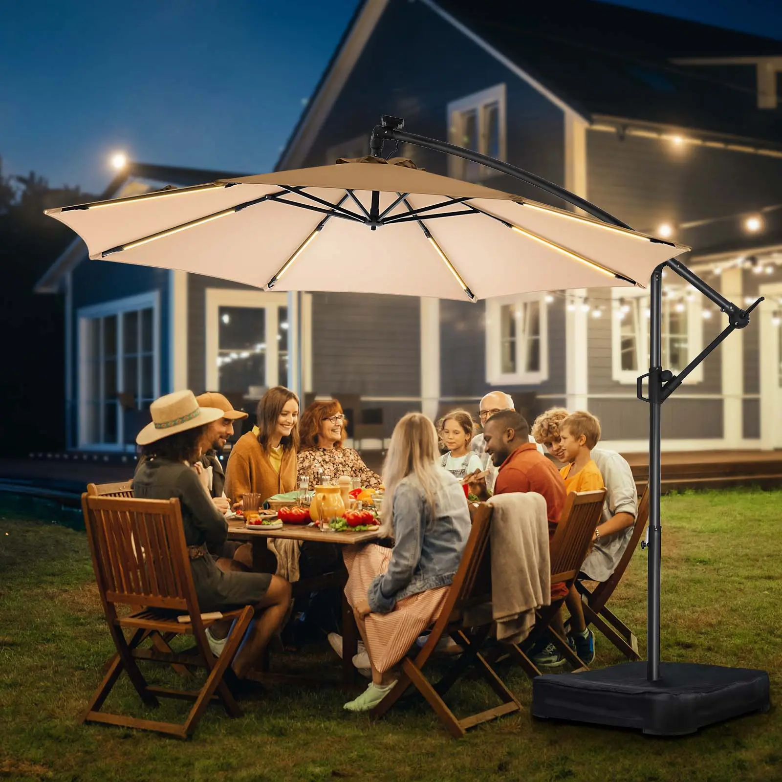 Solar Light Strips - Beige