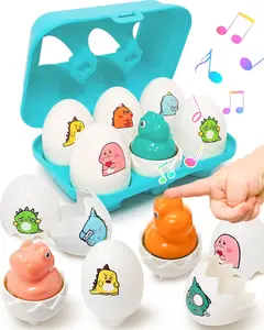Easter Eggs Matching Toy for Toddlers 1-3, Montessori Sensory Sorting Eggs, Toddler Easter Basket Stuffers, Educational Color Shape Matching Toy, Easter Gifts for 1 2 3 Year Old Boys Girls