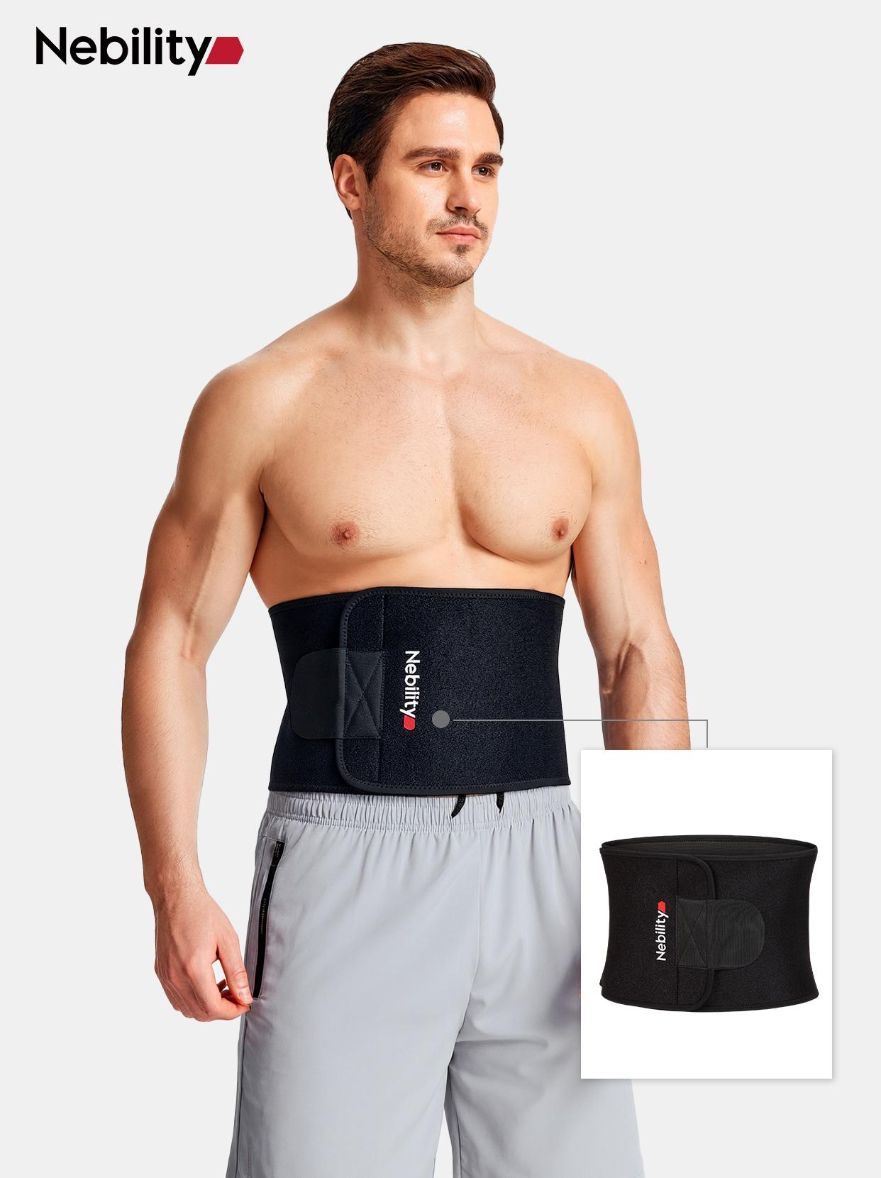 Nebility  Men’s Waist Trainer Fitness Belt – Sweat-Activating Waist Trimmer with Support, Core Temperature Boost, Lumbar Support & Adjustable Velcro Fit